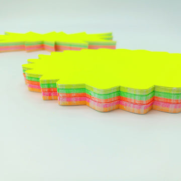 Cartellini segna prezzo, verde, fucsia e arancione fluo, rosso e giallo